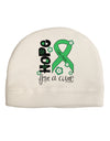 Hope for a Cure - Light Green Ribbon Celiac Disease - Flowers Adult Fleece Beanie Cap Hat-Beanie-TooLoud-White-One-Size-Fits-Most-Davson Sales