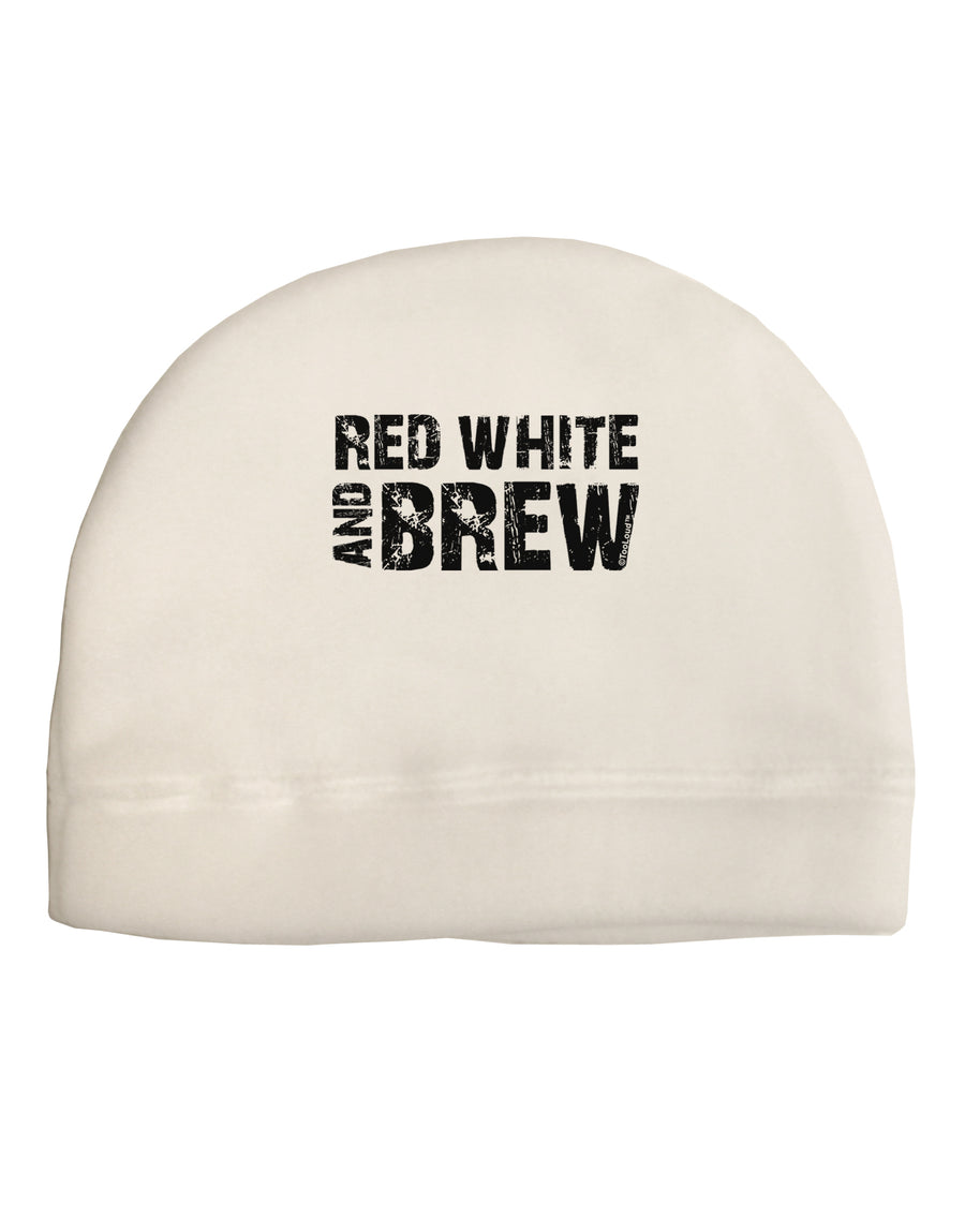 Red White and Brew Adult Fleece Beanie Cap Hat by TooLoud-Beanie-TooLoud-White-One-Size-Fits-Most-Davson Sales