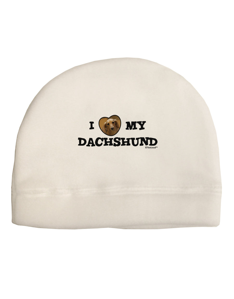 I Heart My Dachshund Adult Fleece Beanie Cap Hat by TooLoud-Beanie-TooLoud-White-One-Size-Fits-Most-Davson Sales