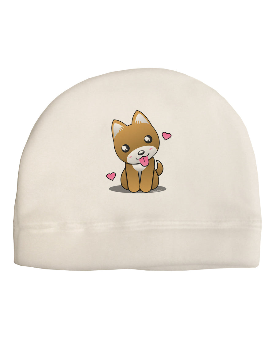 Kawaii Puppy Adult Fleece Beanie Cap Hat-Beanie-TooLoud-White-One-Size-Fits-Most-Davson Sales