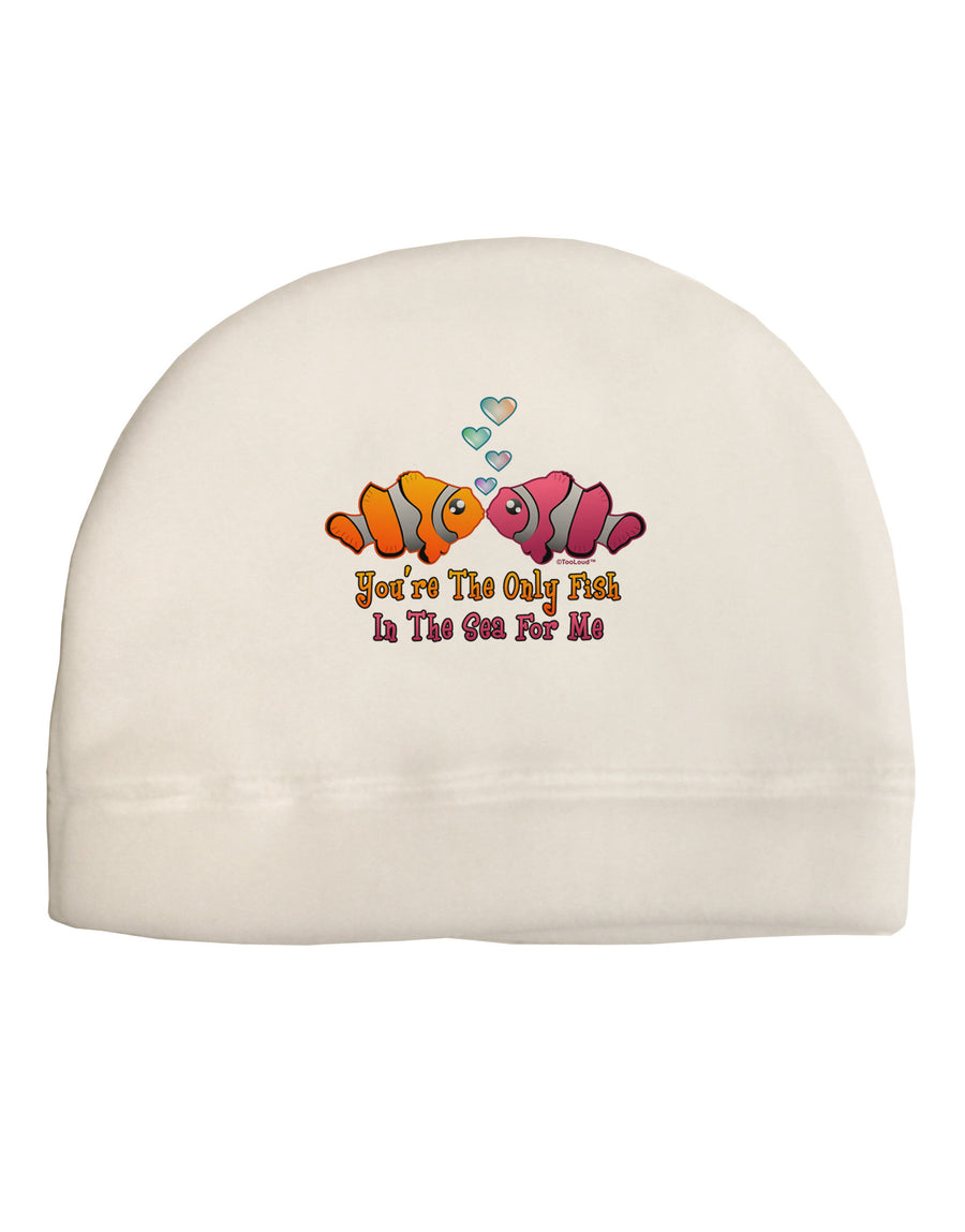 Kissy Clownfish Only Fish In The Sea Adult Fleece Beanie Cap Hat-Beanie-TooLoud-White-One-Size-Fits-Most-Davson Sales