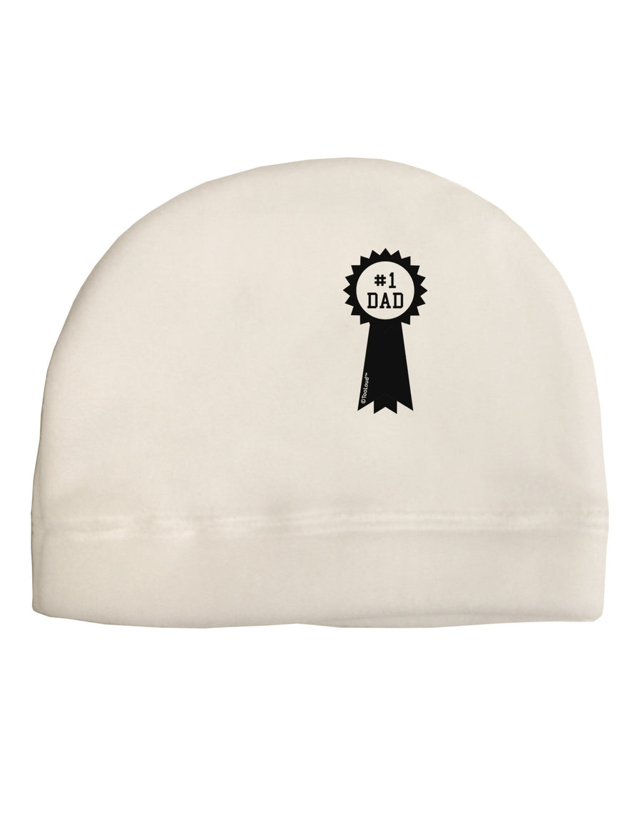 Number One Dad Award Ribbon Adult Fleece Beanie Cap Hat-Beanie-TooLoud-White-One-Size-Fits-Most-Davson Sales