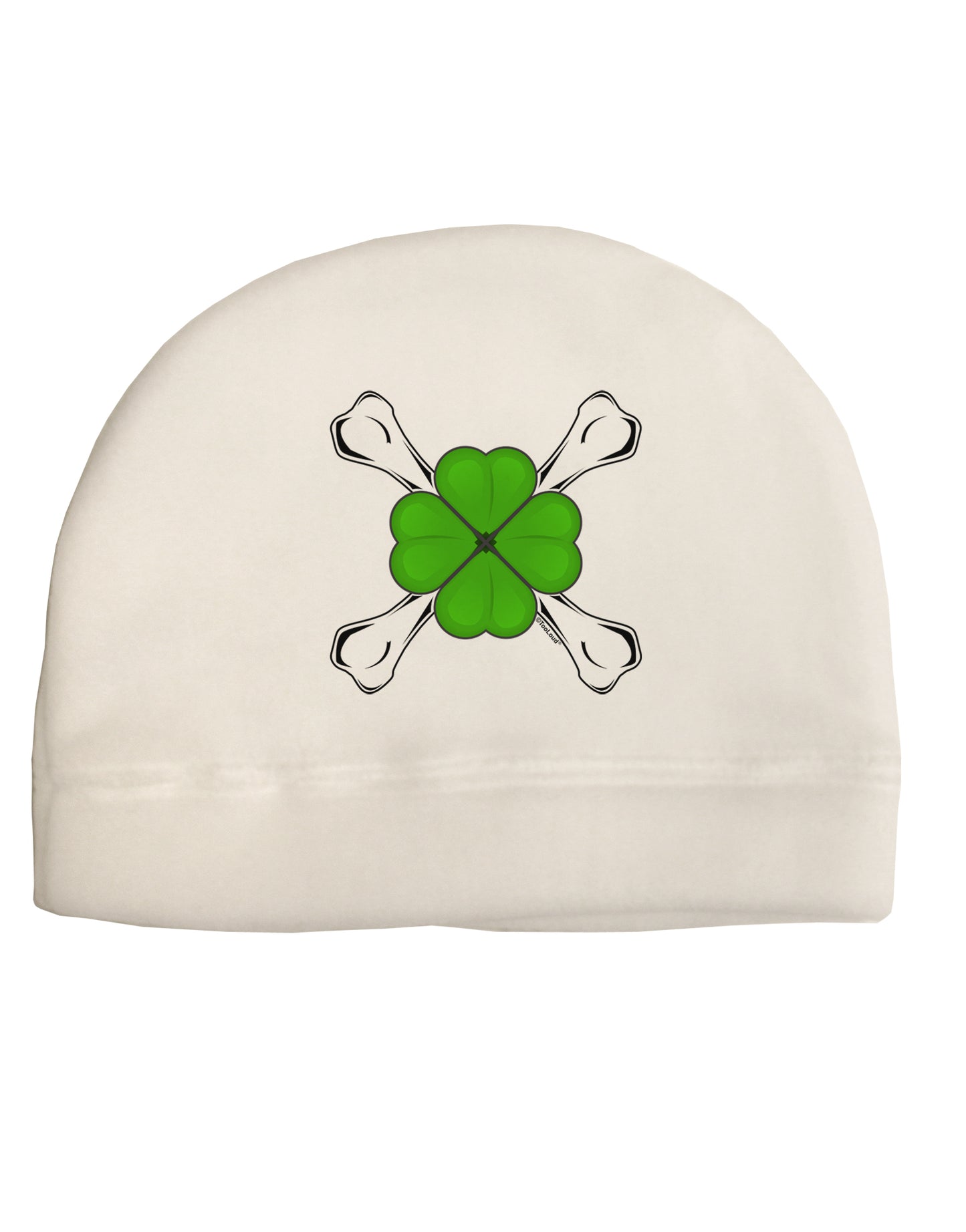 Clover and Crossbones Adult Fleece Beanie Cap Hat by TooLoud-TooLoud-White-One-Size-Fits-Most-Davson Sales