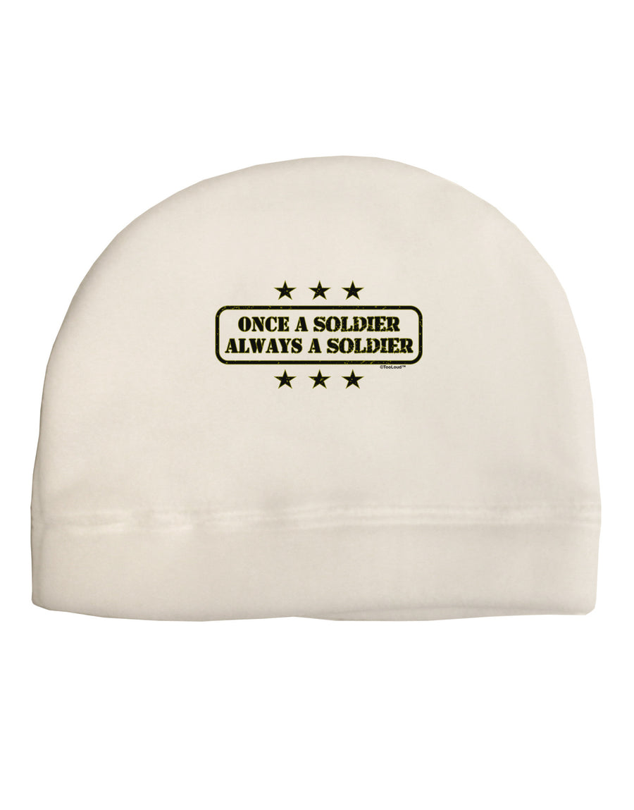 Always A Soldier Adult Fleece Beanie Cap Hat-Beanie-TooLoud-White-One-Size-Fits-Most-Davson Sales