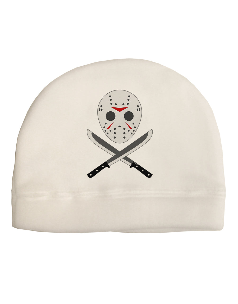 Scary Mask With Machete - Halloween Child Fleece Beanie Cap Hat-Beanie-TooLoud-White-One-Size-Fits-Most-Davson Sales