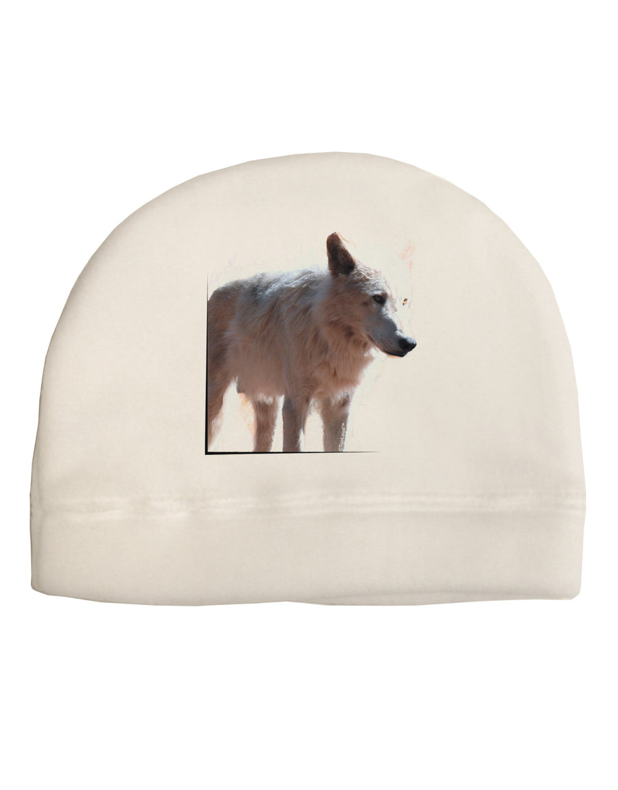 Magnificent Full White Wolf Adult Fleece Beanie Cap Hat-Beanie-TooLoud-White-One-Size-Fits-Most-Davson Sales