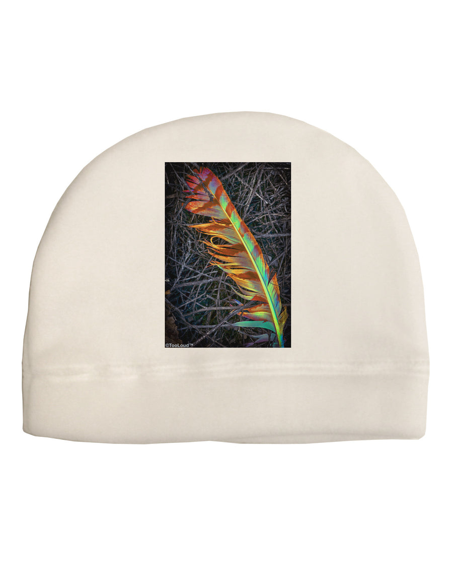 Rainbow Feather Adult Fleece Beanie Cap Hat-Beanie-TooLoud-White-One-Size-Fits-Most-Davson Sales