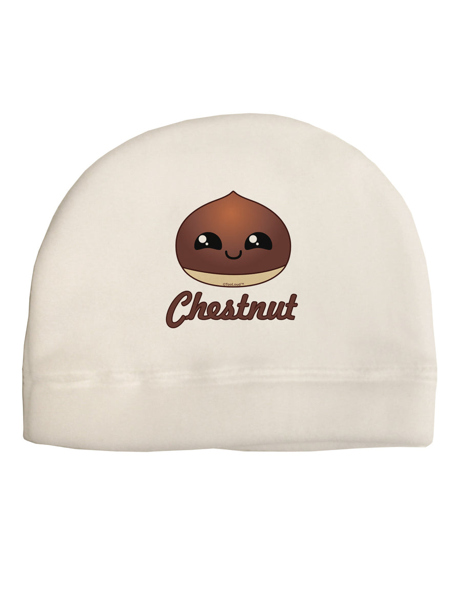 Cute Chestnut Design - Christmas Text Adult Fleece Beanie Cap Hat-Beanie-TooLoud-White-One-Size-Fits-Most-Davson Sales