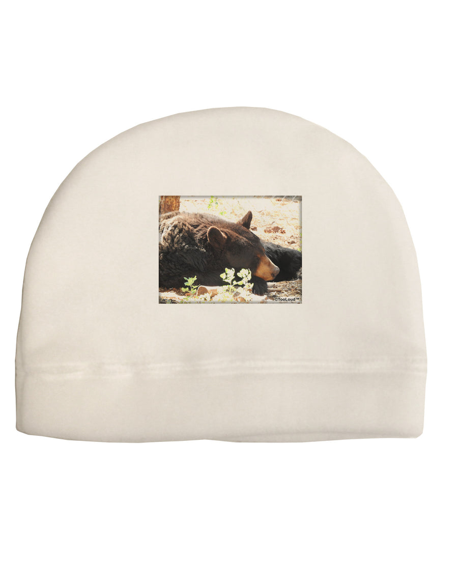 Laying Black Bear Child Fleece Beanie Cap Hat-Beanie-TooLoud-White-One-Size-Fits-Most-Davson Sales