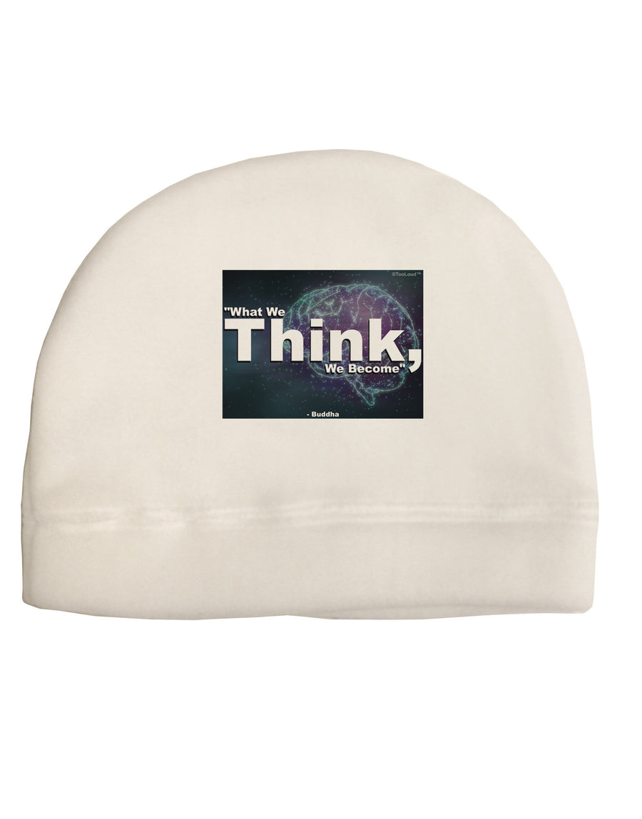 TooLoud What We Think Buddha Adult Fleece Beanie Cap Hat-Beanie-TooLoud-White-One-Size-Fits-Most-Davson Sales