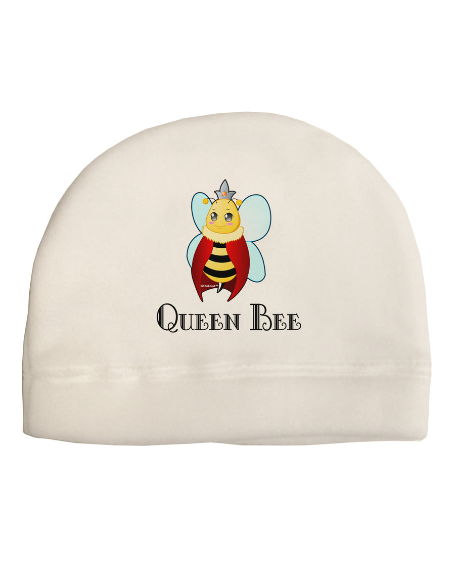 Queen Bee Text Adult Fleece Beanie Cap Hat-Beanie-TooLoud-White-One-Size-Fits-Most-Davson Sales