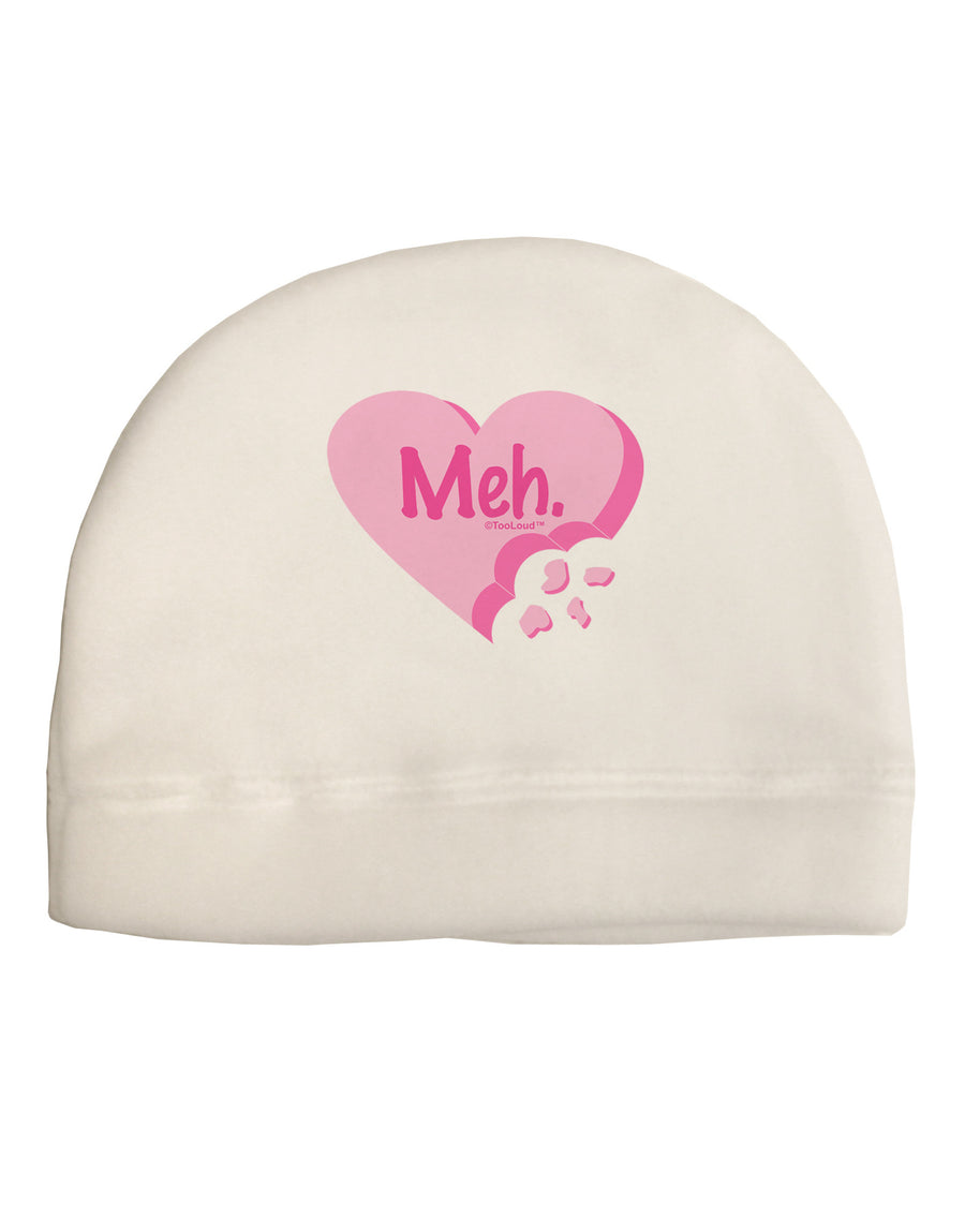 Meh Candy Heart - Valentines Day Child Fleece Beanie Cap Hat by TooLoud-Beanie-TooLoud-White-One-Size-Fits-Most-Davson Sales