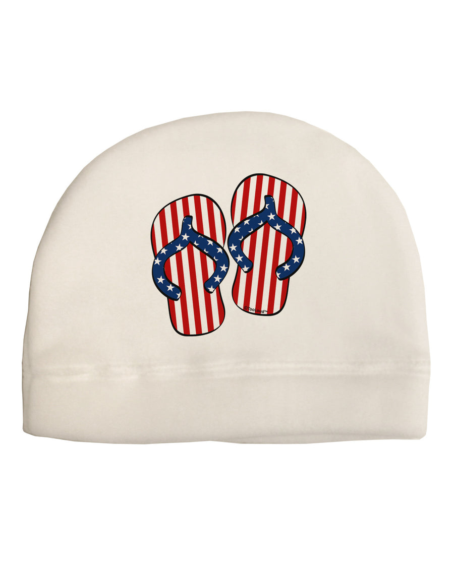 Stars and Stripes Flip Flops Adult Fleece Beanie Cap Hat-Beanie-TooLoud-White-One-Size-Fits-Most-Davson Sales