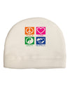 PLUR Squares Color Adult Fleece Beanie Cap Hat-Beanie-TooLoud-White-One-Size-Fits-Most-Davson Sales