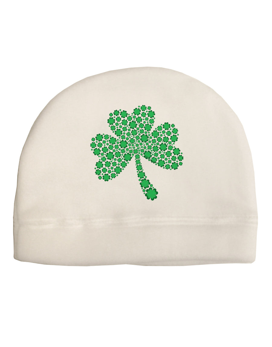 St. Patrick's Day Shamrock Design - Shamrocks Adult Fleece Beanie Cap Hat by TooLoud-Beanie-TooLoud-White-One-Size-Fits-Most-Davson Sales