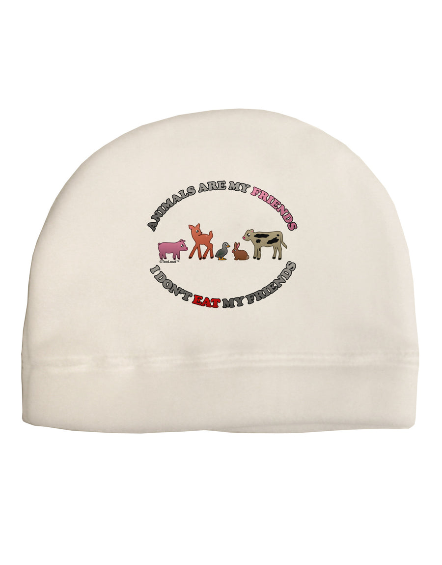 I Don't Eat My Friends Adult Fleece Beanie Cap Hat-Beanie-TooLoud-White-One-Size-Fits-Most-Davson Sales