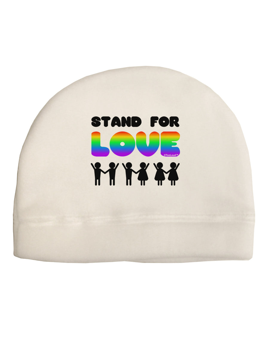 Stand For Love Rainbow Adult Fleece Beanie Cap Hat-Beanie-TooLoud-White-One-Size-Fits-Most-Davson Sales