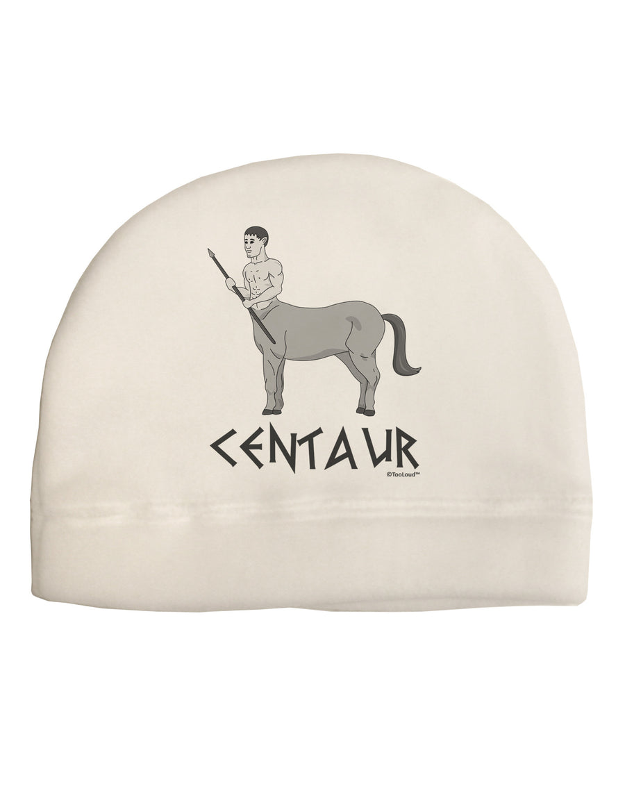 Greek Mythology Centaur Design - Grayscale - Text Adult Fleece Beanie Cap Hat by TooLoud-Beanie-TooLoud-White-One-Size-Fits-Most-Davson Sales