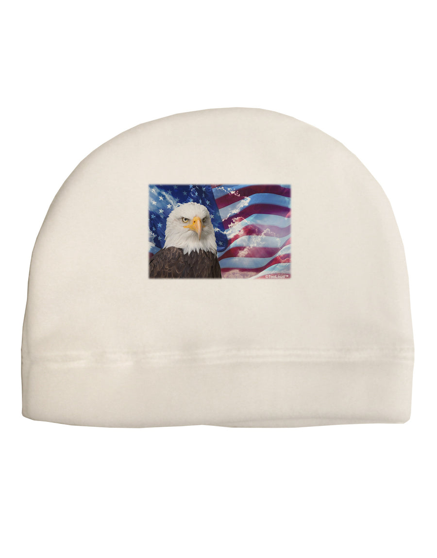 All American Eagle Adult Fleece Beanie Cap Hat-Beanie-TooLoud-White-One-Size-Fits-Most-Davson Sales