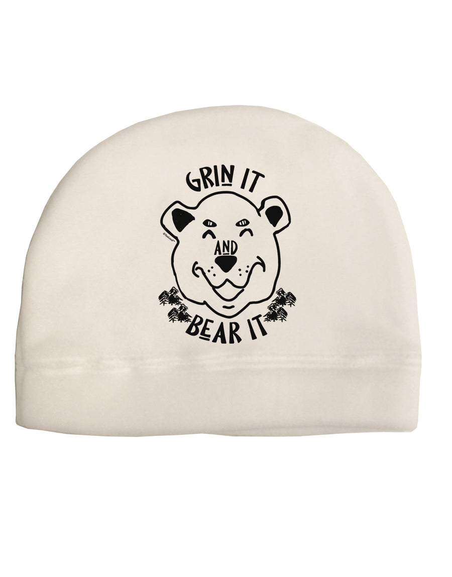 Grin and bear it Adult Fleece Beanie Cap Hat-Beanie-TooLoud-White-One-Size-Fits-Most-Davson Sales