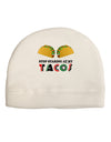 Stop Staring At My Tacos Adult Fleece Beanie Cap Hat-Beanie-TooLoud-White-One-Size-Fits-Most-Davson Sales