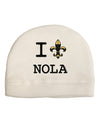 I Love NOLA Fleur de Lis Adult Fleece Beanie Cap Hat-Beanie-TooLoud-White-One-Size-Fits-Most-Davson Sales