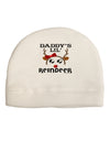 Daddy's Lil Reindeer Girl Adult Fleece Beanie Cap Hat-Beanie-TooLoud-White-One-Size-Fits-Most-Davson Sales