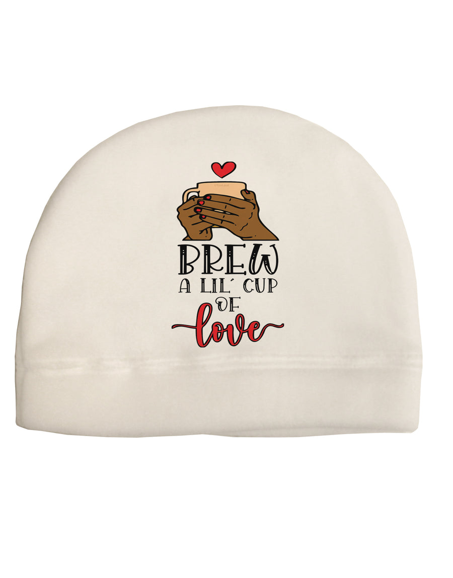 Brew a lil cup of love Adult Fleece Beanie Cap Hat-Beanie-TooLoud-White-One-Size-Fits-Most-Davson Sales
