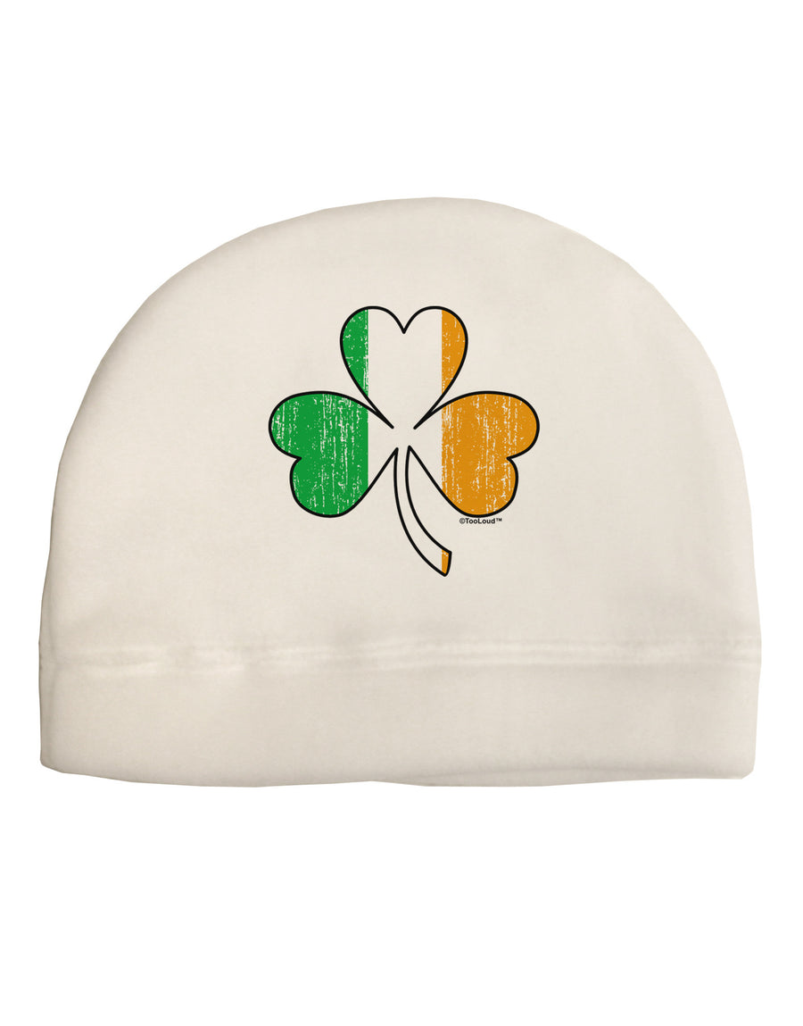 Irish Flag - Shamrock Distressed Adult Fleece Beanie Cap Hat by TooLoud-Beanie-TooLoud-White-One-Size-Fits-Most-Davson Sales