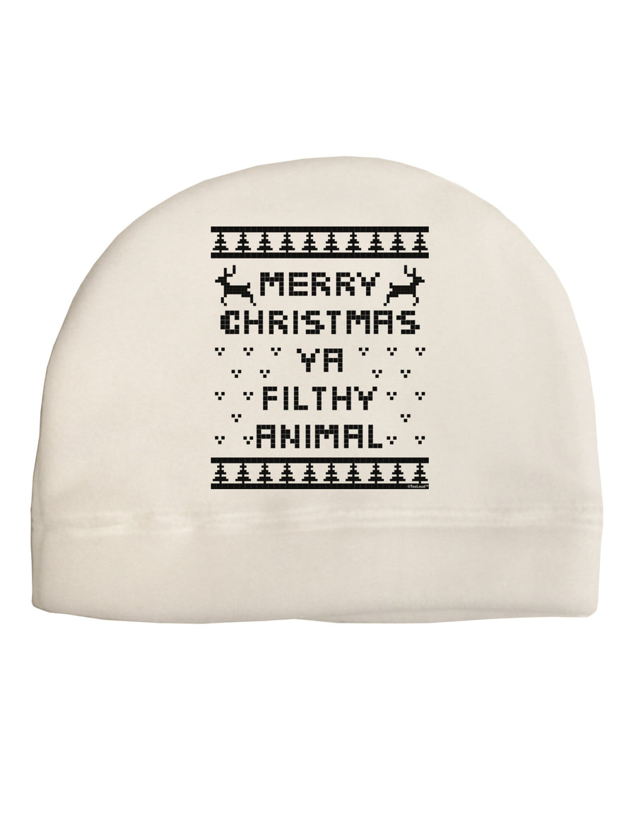 Merry Christmas Ya Filthy Animal Christmas Sweater Child Fleece Beanie Cap Hat-Beanie-TooLoud-White-One-Size-Fits-Most-Davson Sales