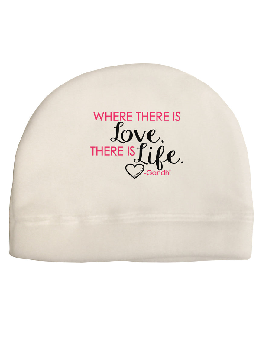 TooLoud Where There Is Love Gandhi Child Fleece Beanie Cap Hat-Beanie-TooLoud-White-One-Size-Fits-Most-Davson Sales