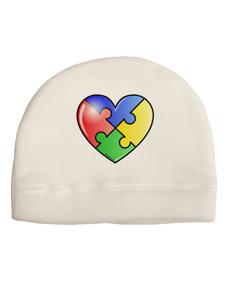 Big Puzzle Heart - Autism Awareness Child Fleece Beanie Cap Hat by TooLoud-Beanie-TooLoud-White-One-Size-Fits-Most-Davson Sales