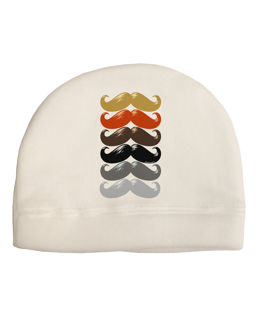 Natural Mustache Rainbow Adult Fleece Beanie Cap Hat-Beanie-TooLoud-White-One-Size-Fits-Most-Davson Sales