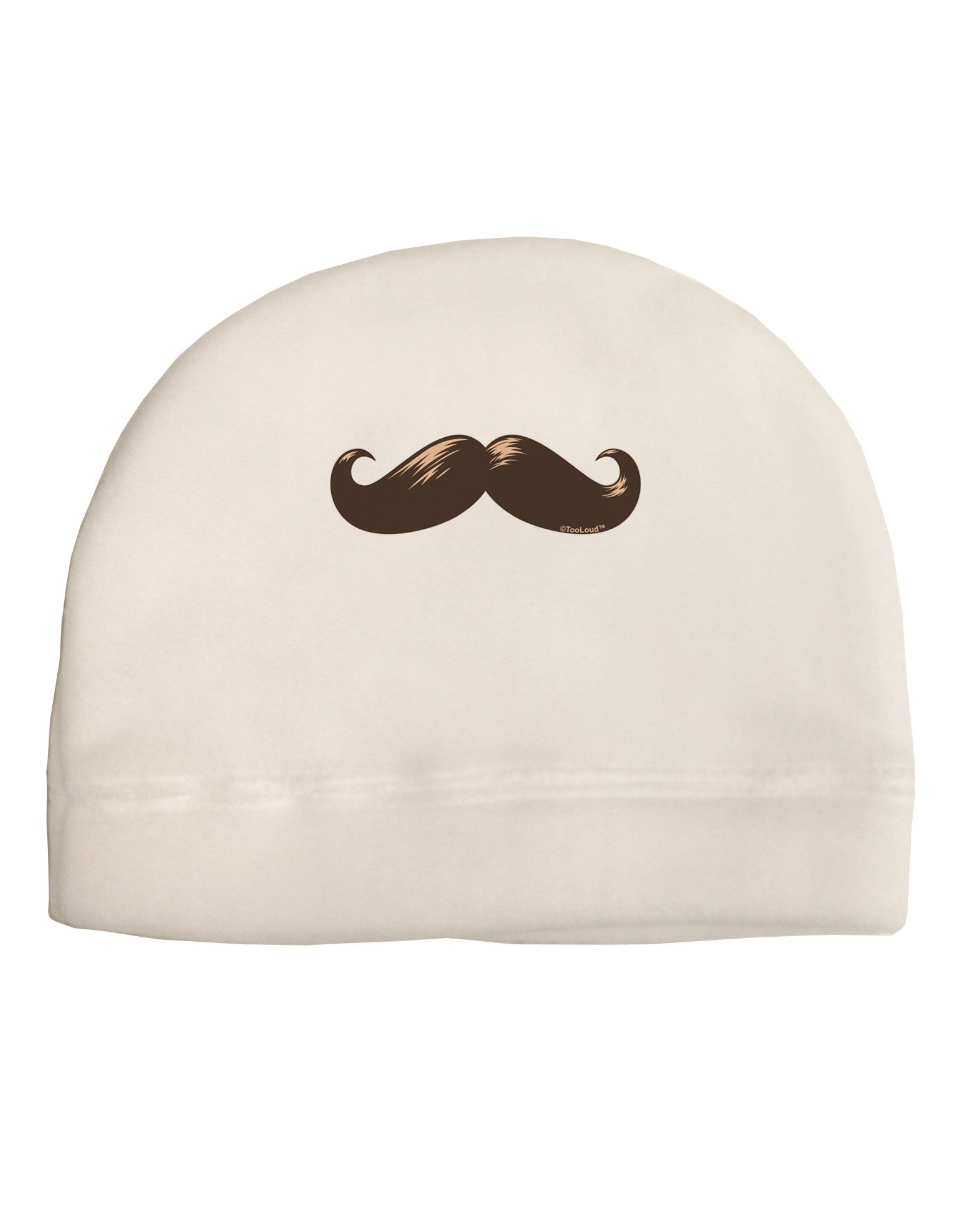 Big Brown Mustache Adult Fleece Beanie Cap Hat-Beanie-TooLoud-White-One-Size-Fits-Most-Davson Sales