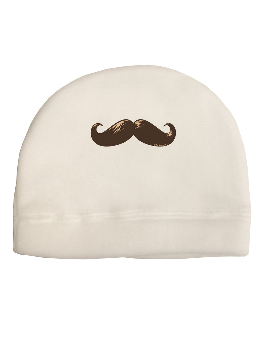 Big Brown Mustache Adult Fleece Beanie Cap Hat-Beanie-TooLoud-White-One-Size-Fits-Most-Davson Sales