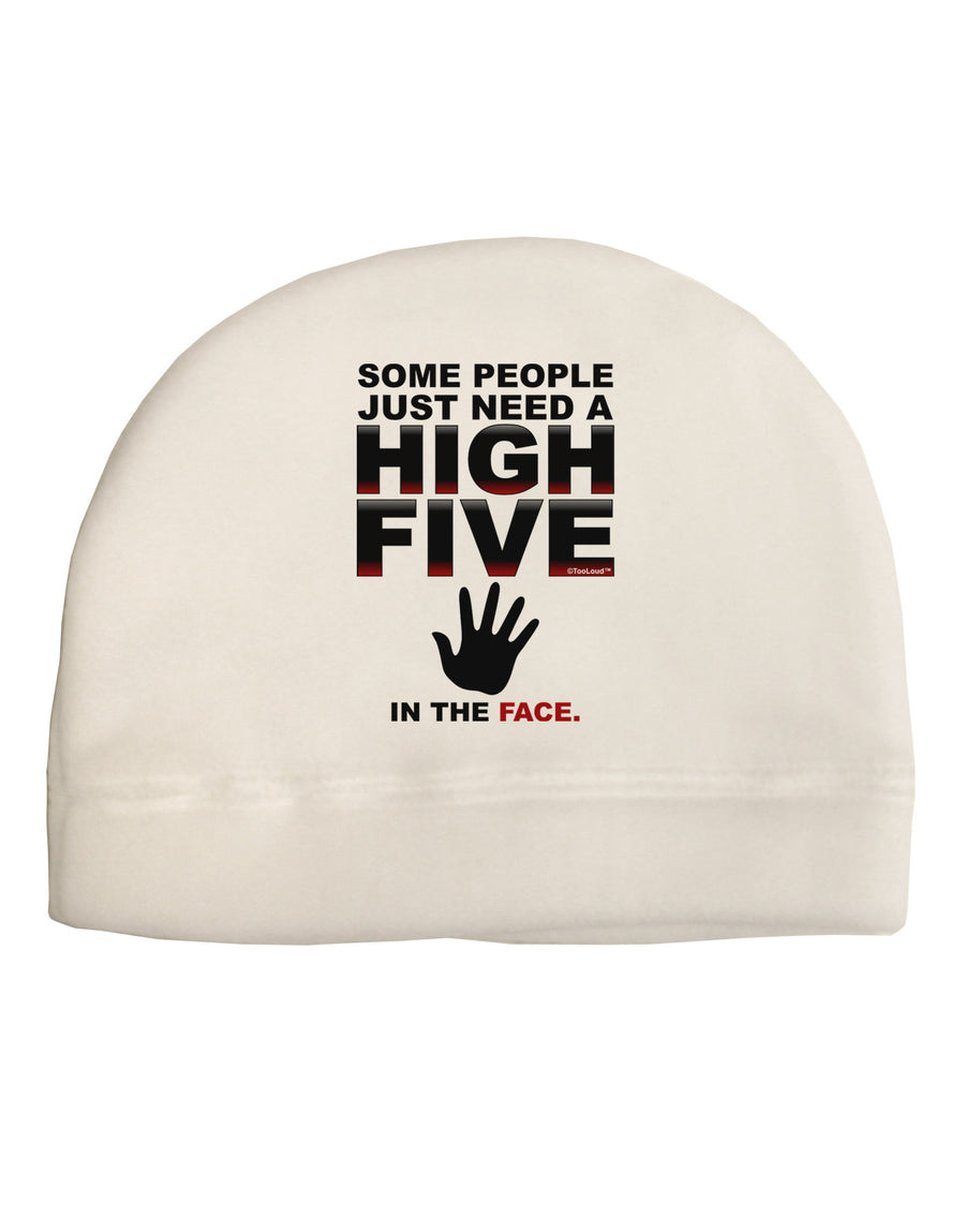 High Five In The Face Adult Fleece Beanie Cap Hat-Beanie-TooLoud-White-One-Size-Fits-Most-Davson Sales