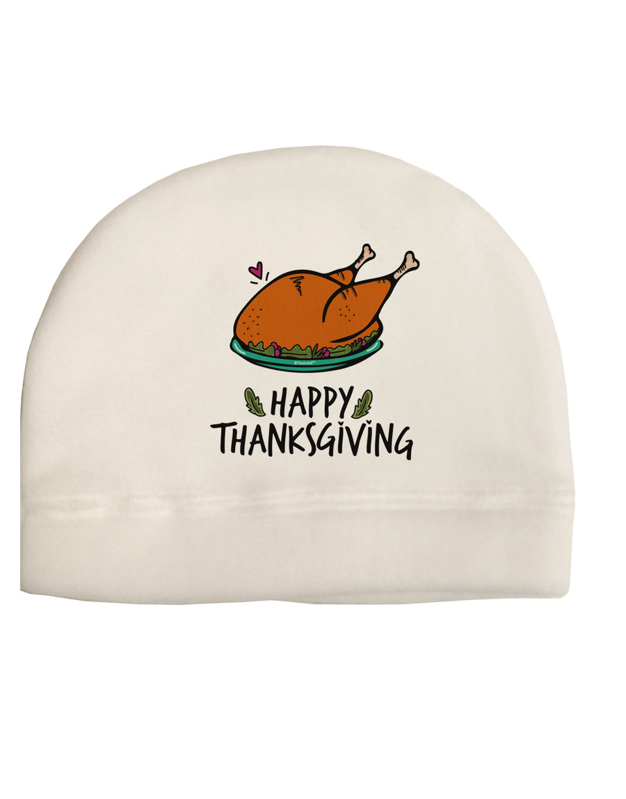 Happy Thanksgiving Adult Fleece Beanie Cap Hat-Beanie-TooLoud-White-One-Size-Fits-Most-Davson Sales