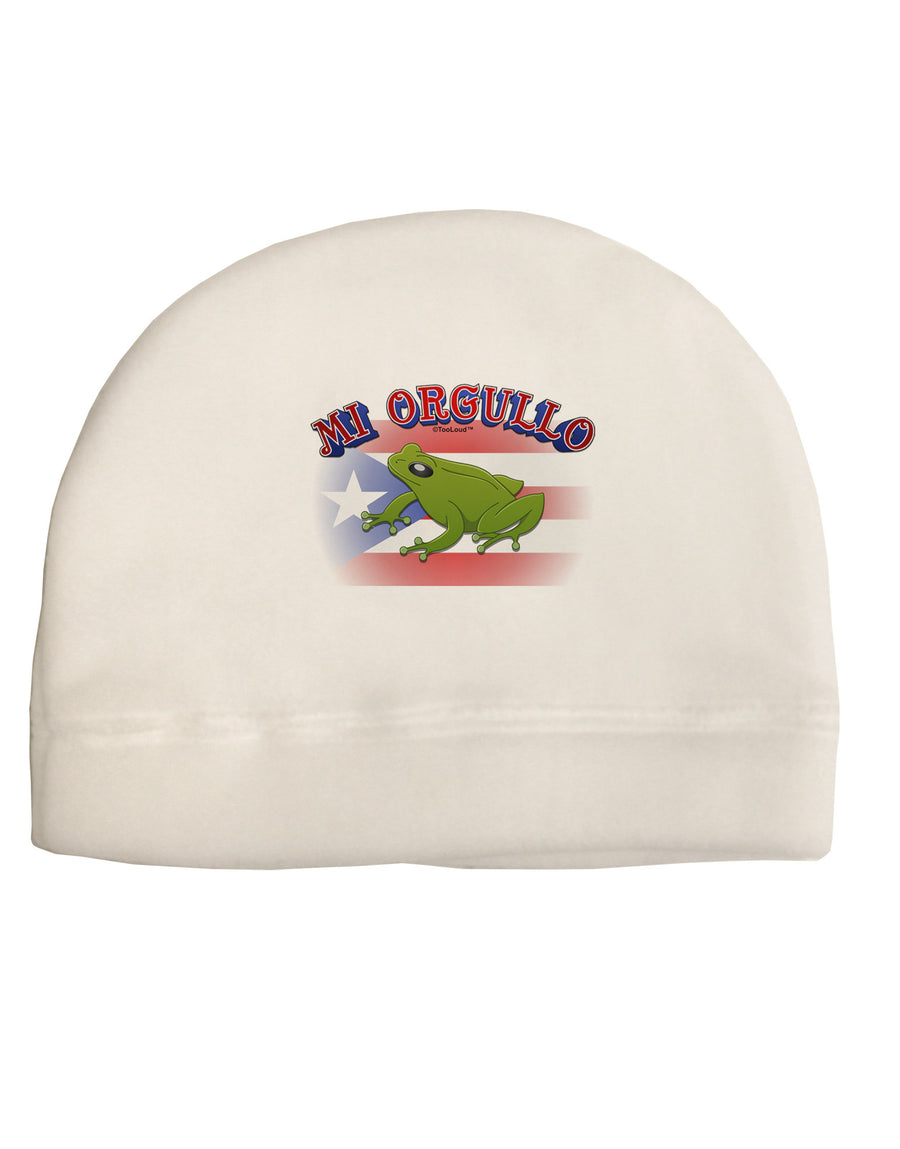 Mi Orgullo Coqui Adult Fleece Beanie Cap Hat-Beanie-TooLoud-White-One-Size-Fits-Most-Davson Sales