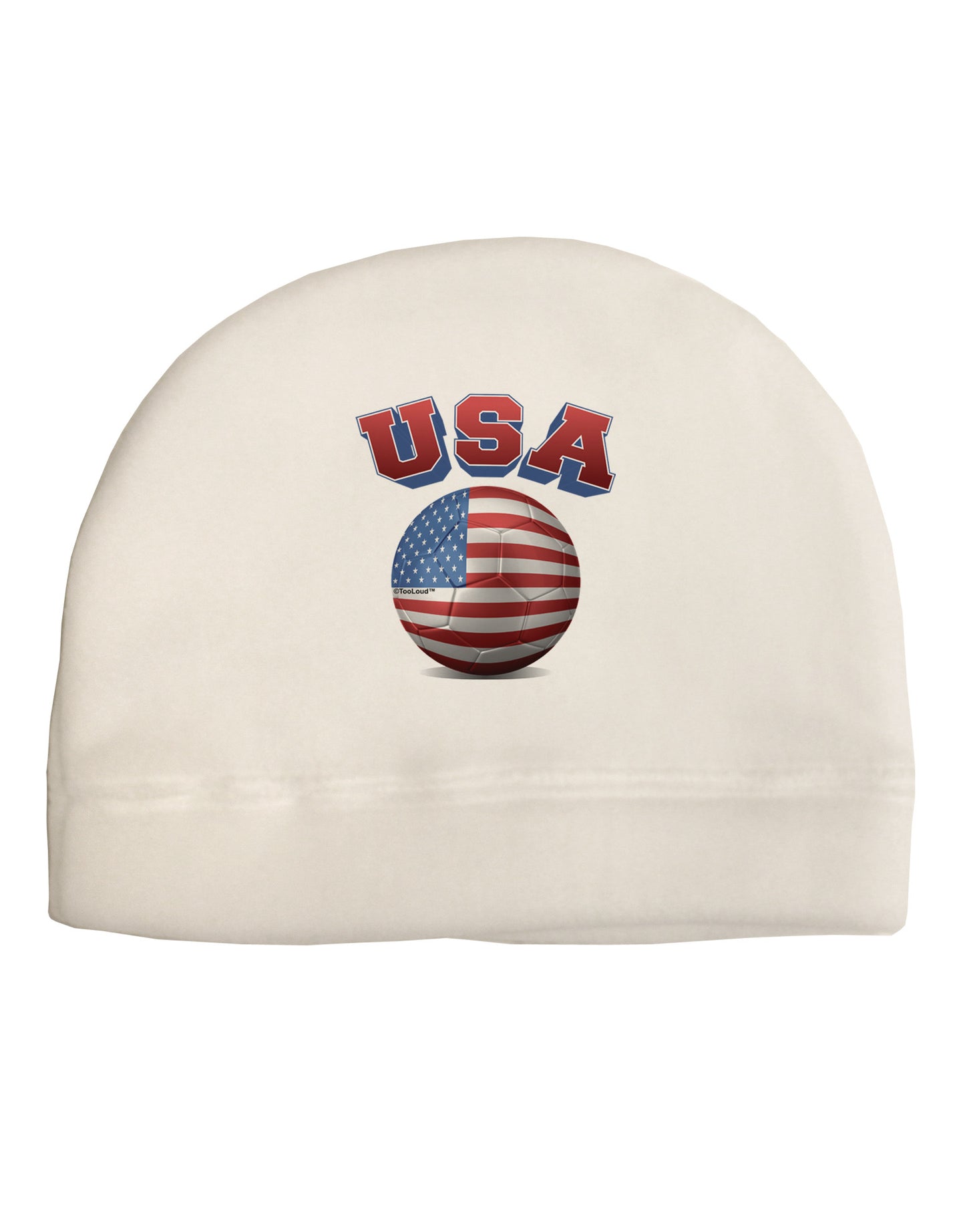 Soccer Ball Flag - USA Adult Fleece Beanie Cap Hat-Beanie-TooLoud-White-One-Size-Fits-Most-Davson Sales