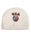 Soccer Ball Flag - USA Adult Fleece Beanie Cap Hat-Beanie-TooLoud-White-One-Size-Fits-Most-Davson Sales