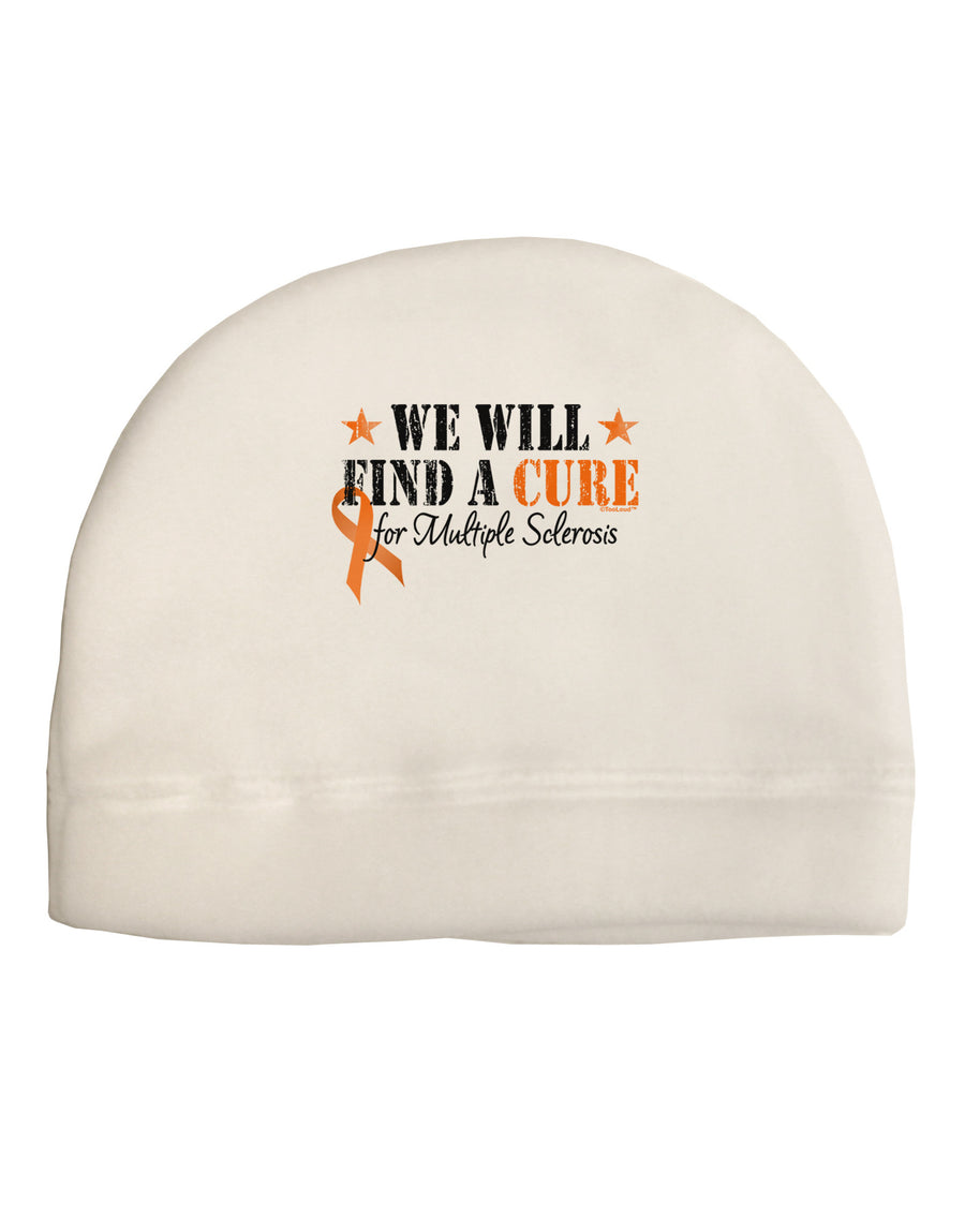 MS - We Will Find A Cure Adult Fleece Beanie Cap Hat-Beanie-TooLoud-White-One-Size-Fits-Most-Davson Sales