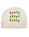 Christmas Lights Red and Green Adult Fleece Beanie Cap Hat-Beanie-TooLoud-White-One-Size-Fits-Most-Davson Sales