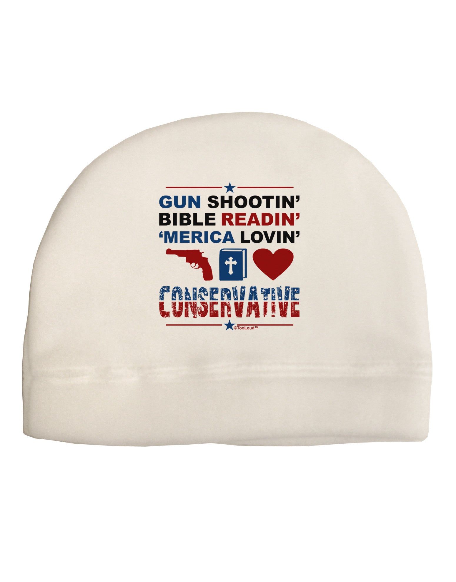 Gun Shootin' Conservative Adult Fleece Beanie Cap Hat-Beanie-TooLoud-White-One-Size-Fits-Most-Davson Sales