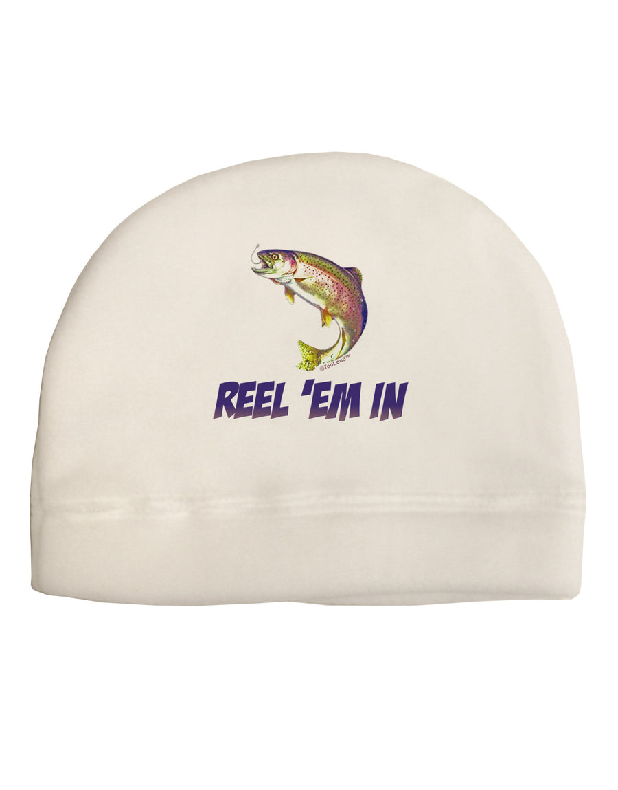 Rainbow Trout Reel Em In Adult Fleece Beanie Cap Hat-Beanie-TooLoud-White-One-Size-Fits-Most-Davson Sales