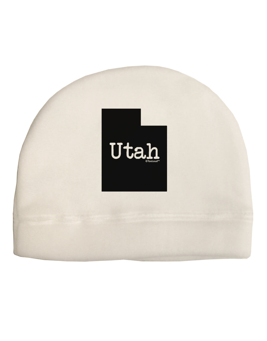 Utah - United States Shape Adult Fleece Beanie Cap Hat by TooLoud-Beanie-TooLoud-White-One-Size-Fits-Most-Davson Sales