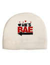 He's BAE - Left Arrow Adult Fleece Beanie Cap Hat-Beanie-TooLoud-White-One-Size-Fits-Most-Davson Sales