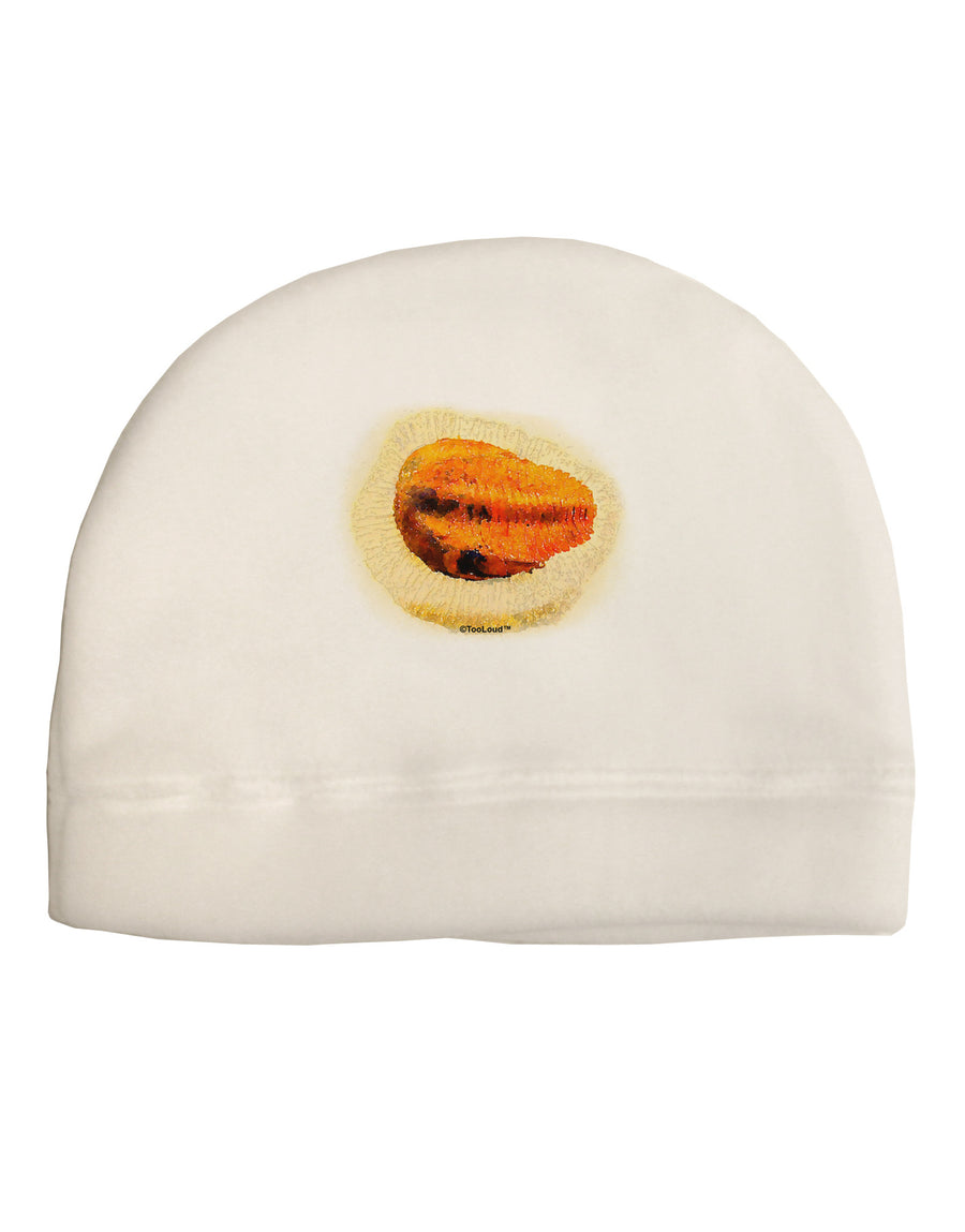 Trilobite Fossil Watercolor Child Fleece Beanie Cap Hat-Beanie-TooLoud-White-One-Size-Fits-Most-Davson Sales