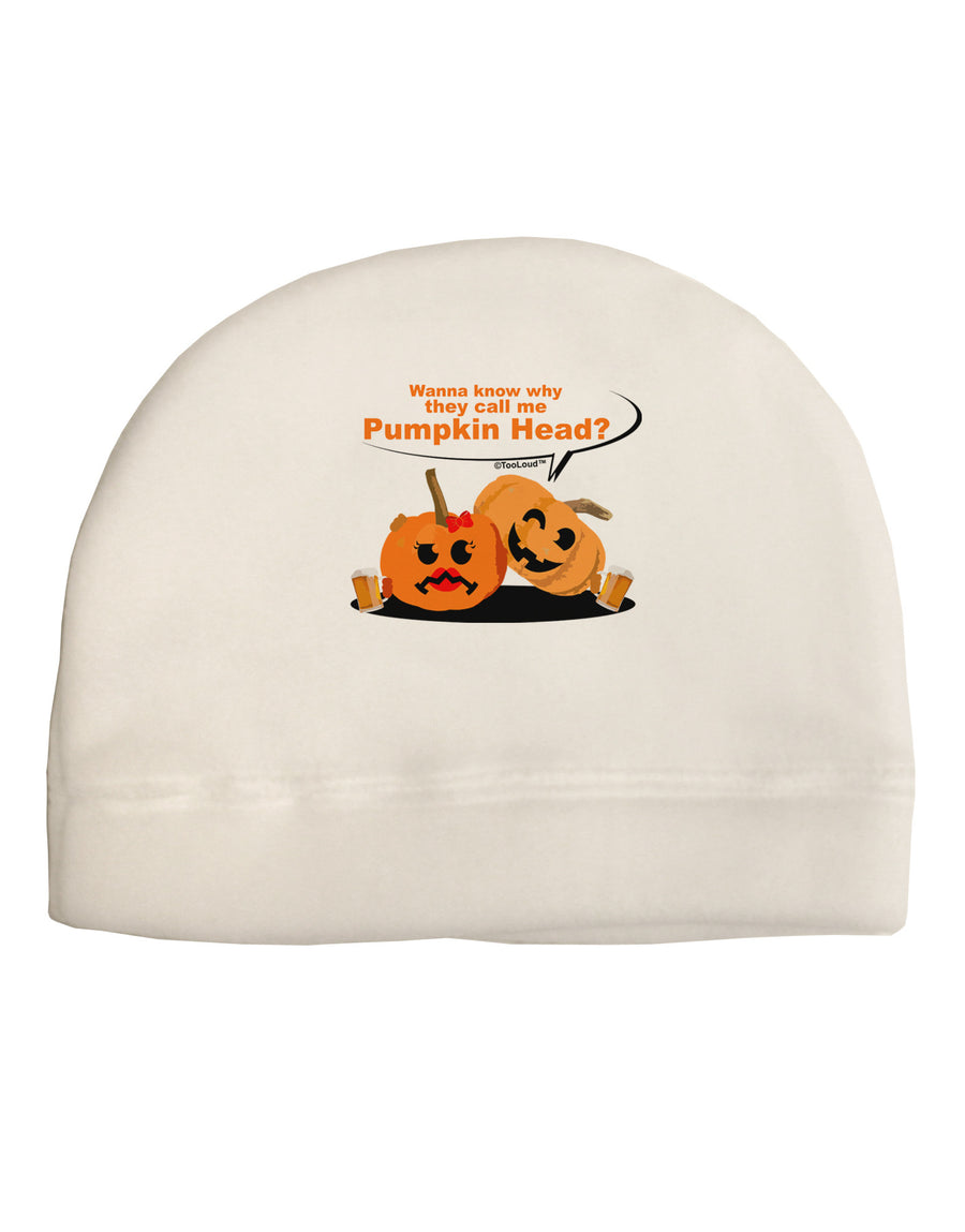 Pumpkin Head Adult Fleece Beanie Cap Hat-Beanie-TooLoud-White-One-Size-Fits-Most-Davson Sales