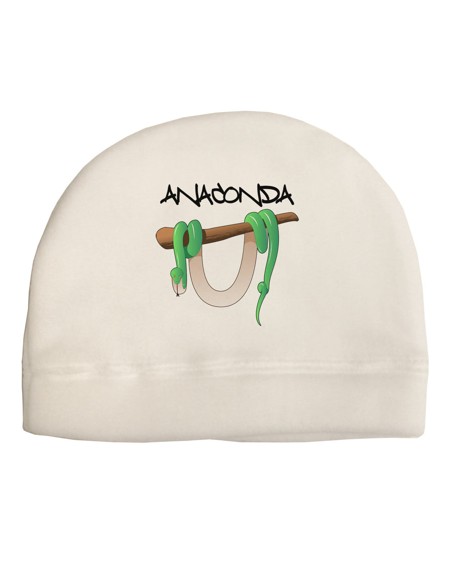 Anaconda Design Green Text Child Fleece Beanie Cap Hat-Beanie-TooLoud-White-One-Size-Fits-Most-Davson Sales