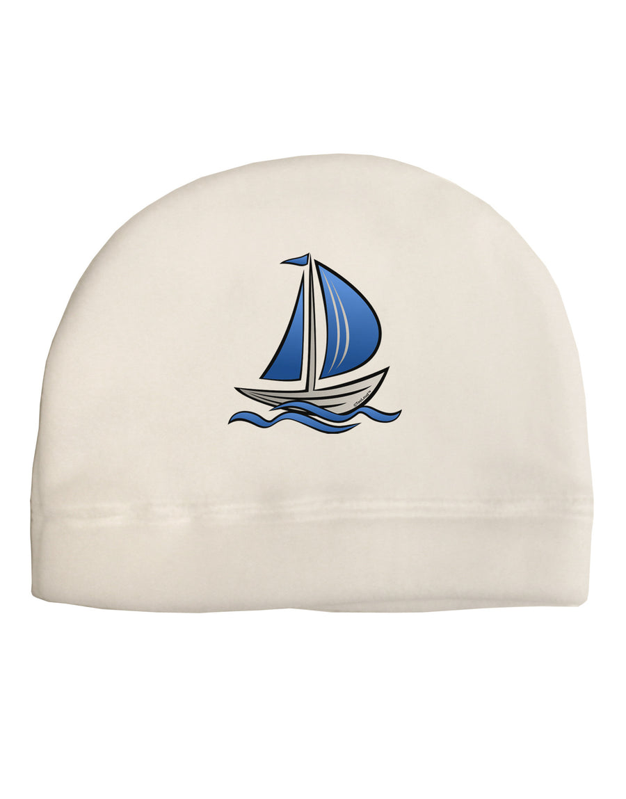 Blue Sailboat Child Fleece Beanie Cap Hat-Beanie-TooLoud-White-One-Size-Fits-Most-Davson Sales